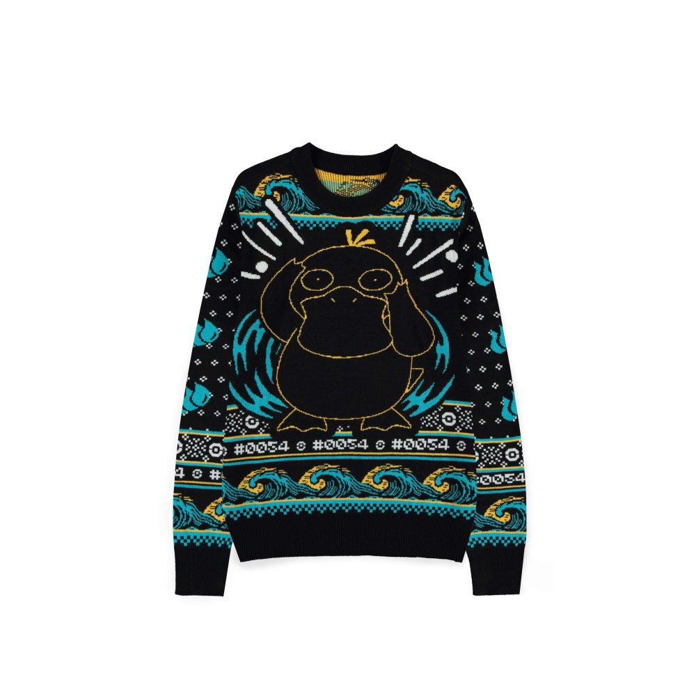 Pokémon - Psyduck Weihnachtspullover - Schwarz/Mehrfarben